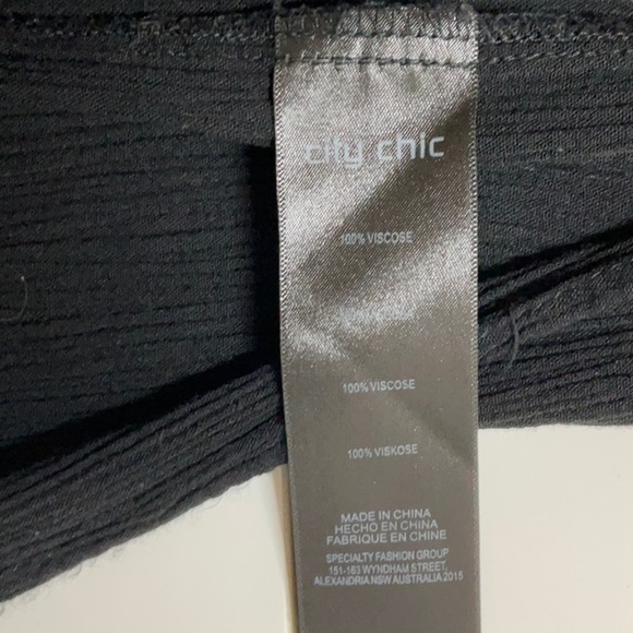 City Chic Black Rouched Dress On / Off Shoulder Cover Up - Picture 7 of 7